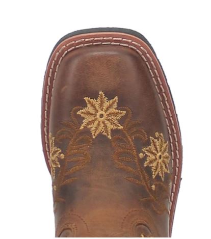 Dan Post Children's Gardenia Floral Honey Brown Leather Boots DPC2942