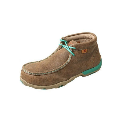 Twisted X Women's Driving Mocs Bomber/Turquoise WDMAL01 STEEL TOE