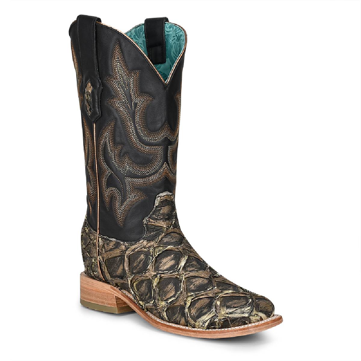Women's Corral Fish Boots Handcrafted Green A4298
