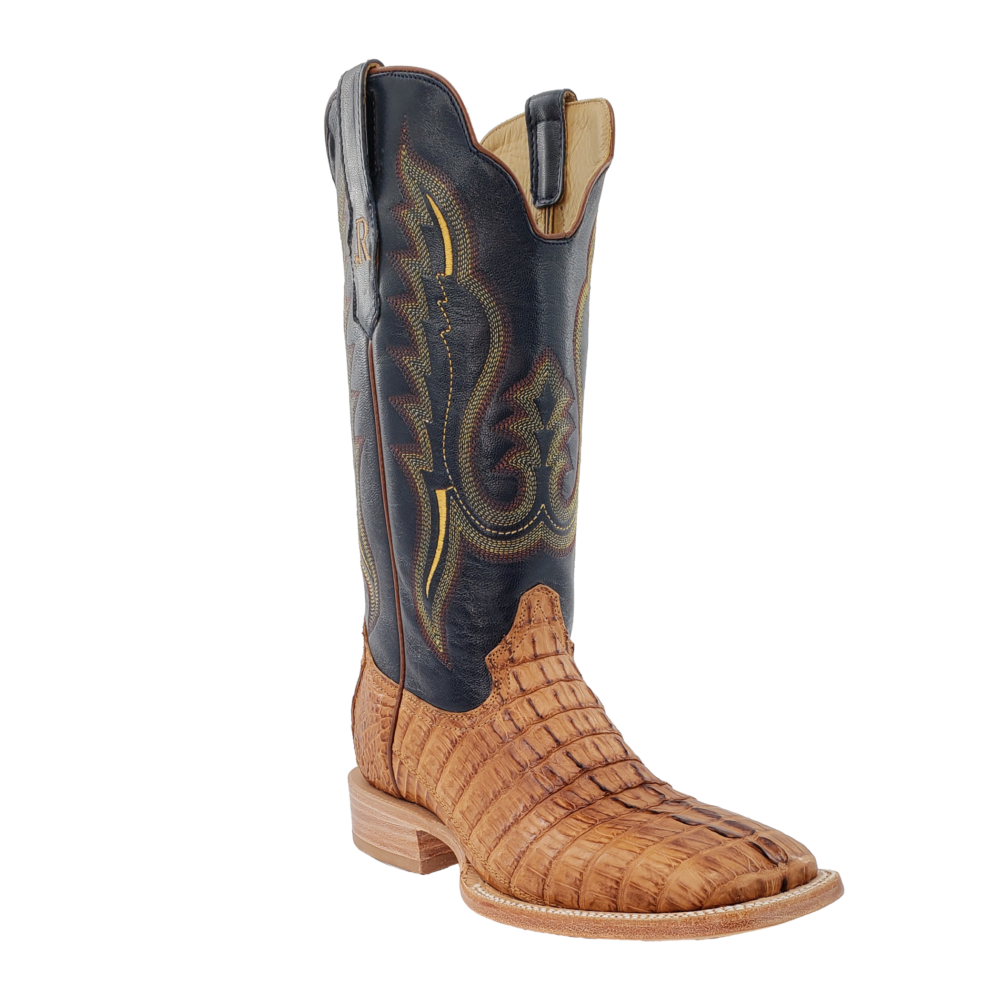 R. Watson MEN'S RW3010 Saddle Hornback Caiman Tail western Boots