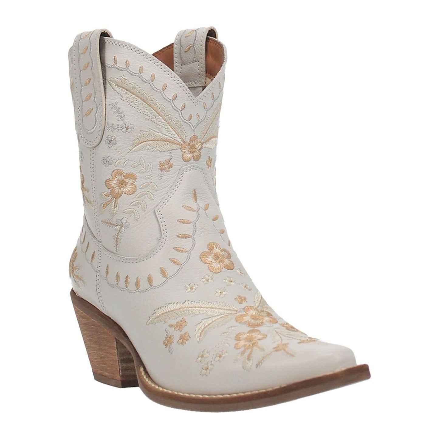 Dingo Ladies Primrose Floral Embroidery White Western Boots DI748 WHT
