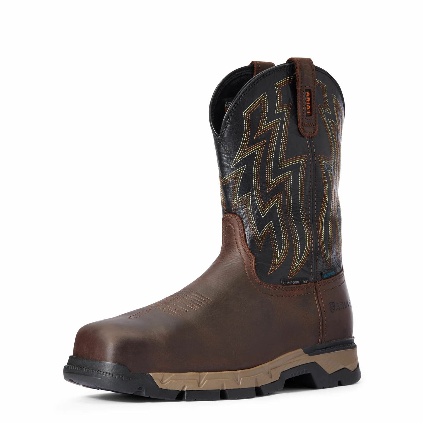 Ariat 10034157 Men's Dark Brown Rebar Flex Two Tone Composite Toe Western Boots