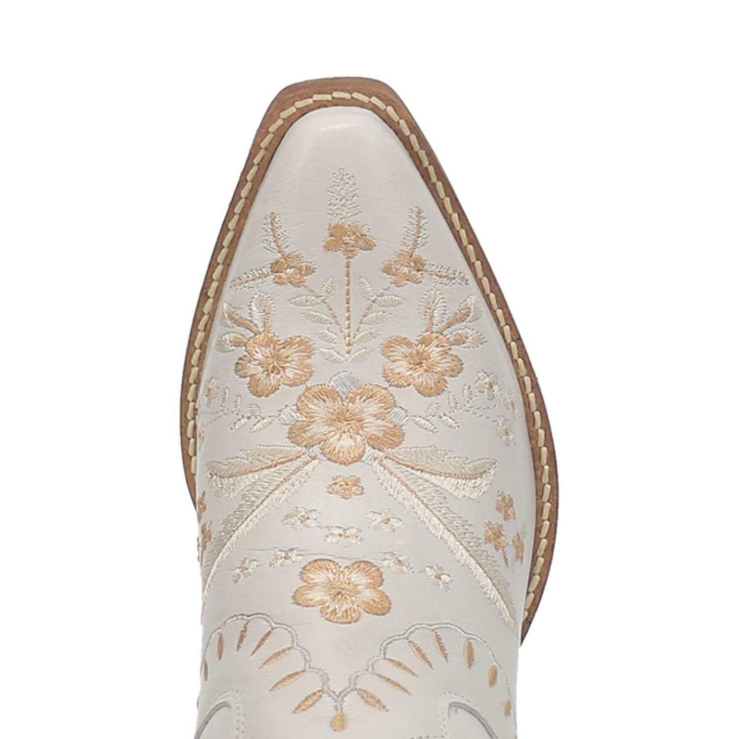 Dingo Ladies Primrose Floral Embroidery White Western Boots DI748 WHT