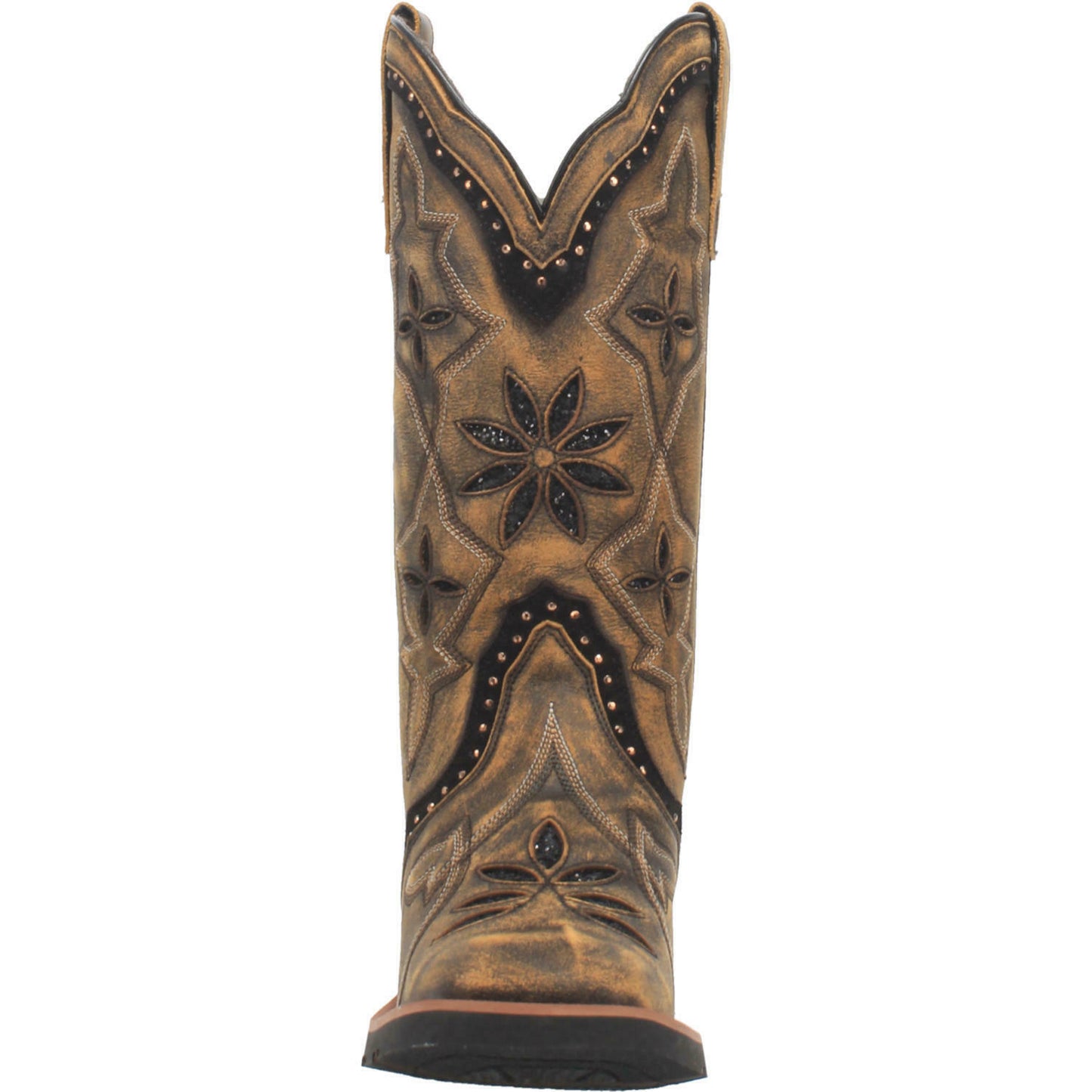 Laredo Ladies Bouquet Black and Brown Square Toe Boots 5844