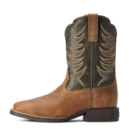 10042414 Ariat Youth Firecatcher Cowboy Boots - Distressed Brown / Alfalfa
