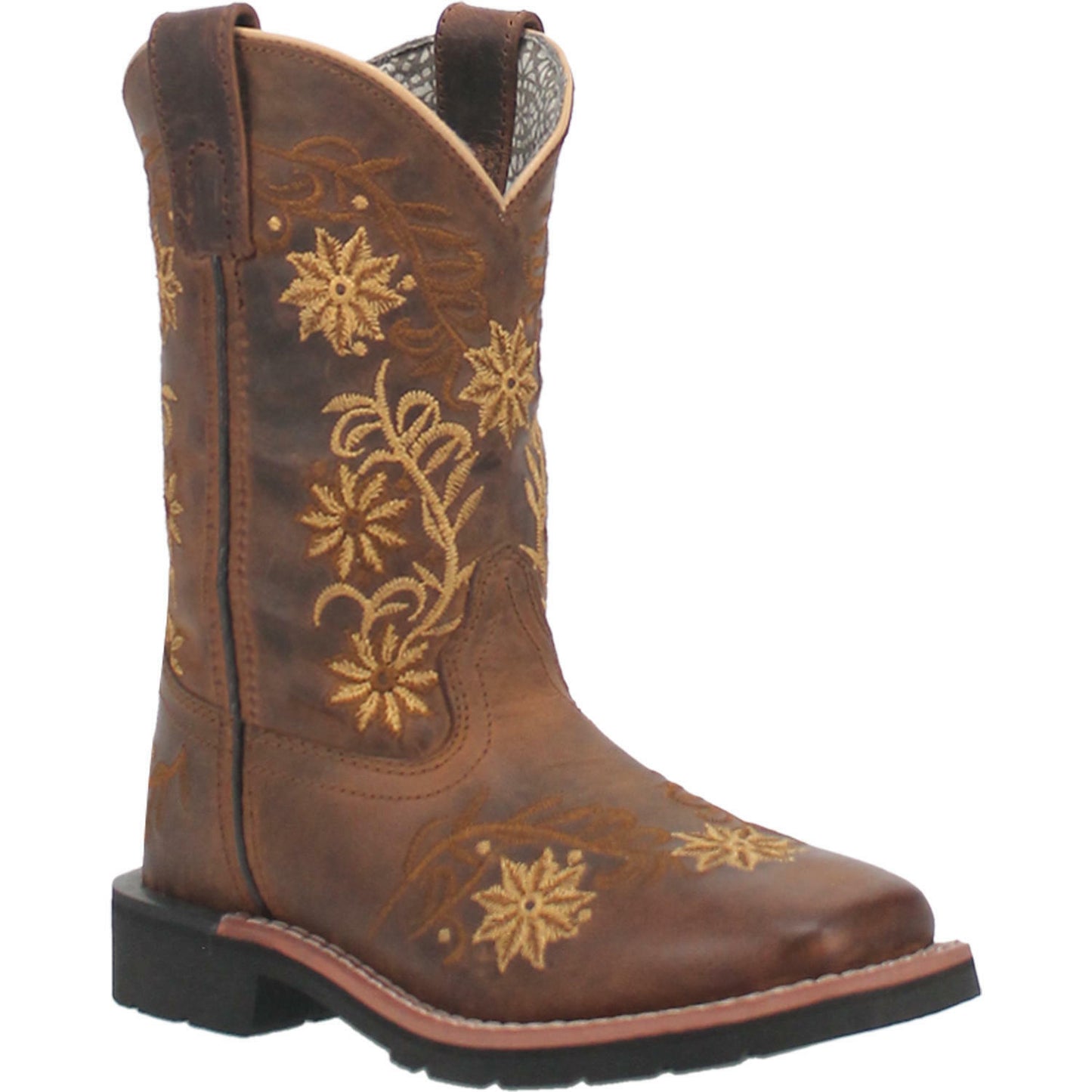 Dan Post Youth Gardenia Embroidered Honey Brown Leather Boots DPC3942